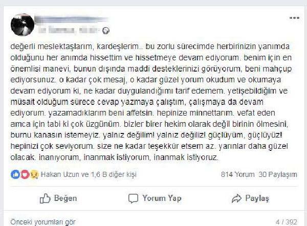Beyaz kod veren doktordan ölen yaşlı amca için açıklama 