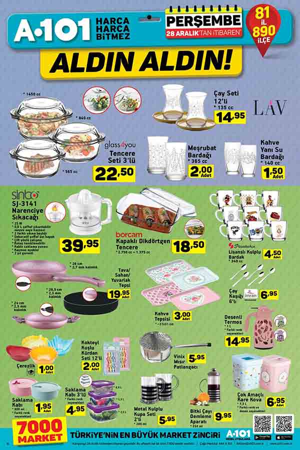 A101 28 Aralık Aktüel İndirim Kataloğu