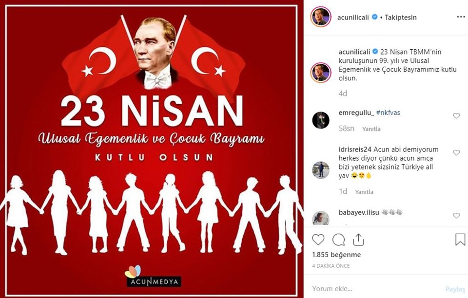 Ünlü isimlerden 23 Nisan kutlamaları