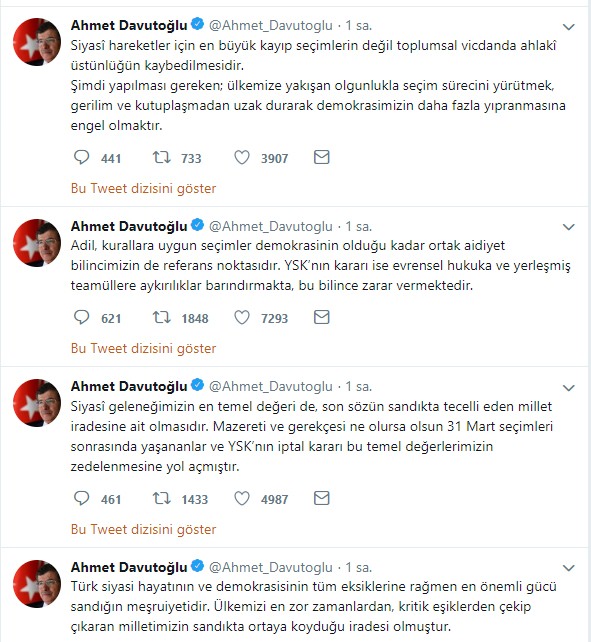 Davutoğlu'ndan tepki çeken YSK yorumu