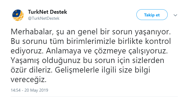 TurkNet internet kesintisi için açıklama geldi