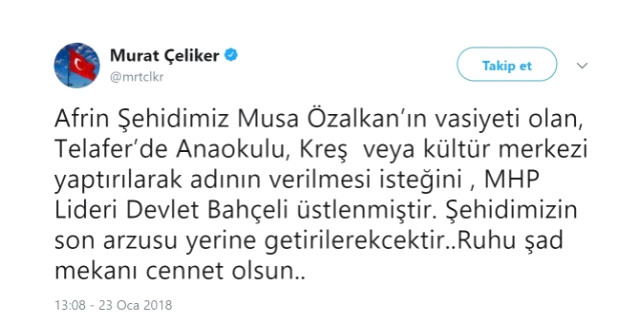 Afrin Şehidi Son Yolculuğuna Uğurlandı Vasiyeti Yerine Getirilecek