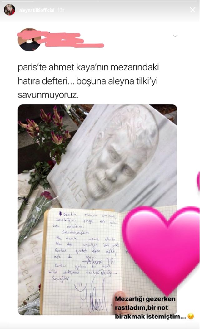 Aleyna Tilki'den Ahmet Kaya'nın mezarına not