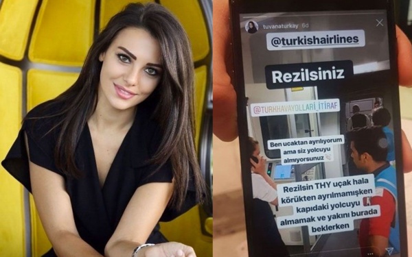 Tuvana Türkay uçakta kriz çıkardı THY'den açıklama geldi