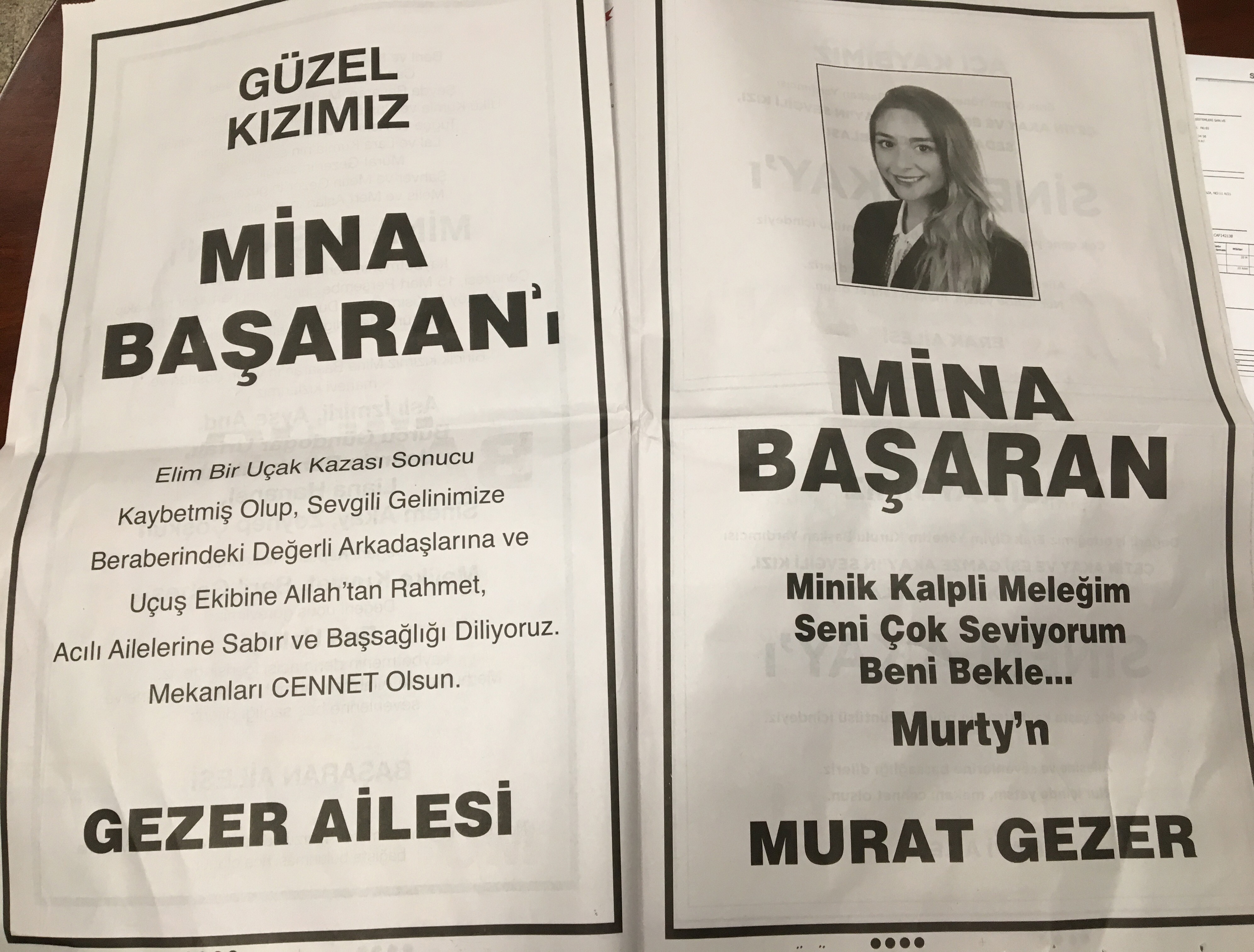 Mina Başaran'ın Sevgilisinden Duygulandıran Ölüm İlanı 