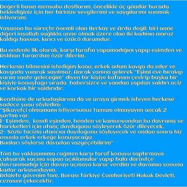 Berkay'dan yeni açıklama: Davamın arkasındayım