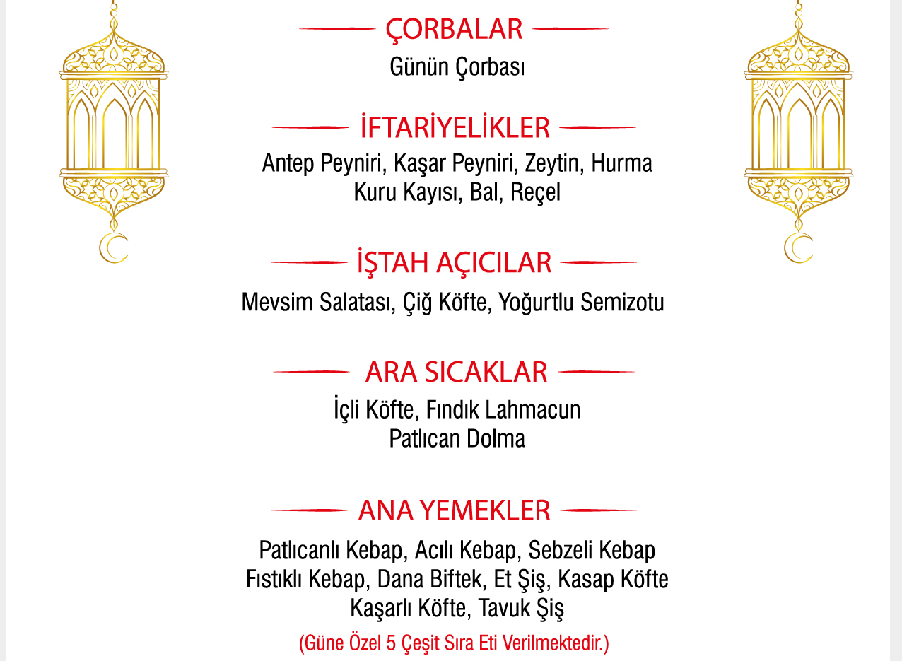 Ziya Şark Sofrası iftar menüleri 2019