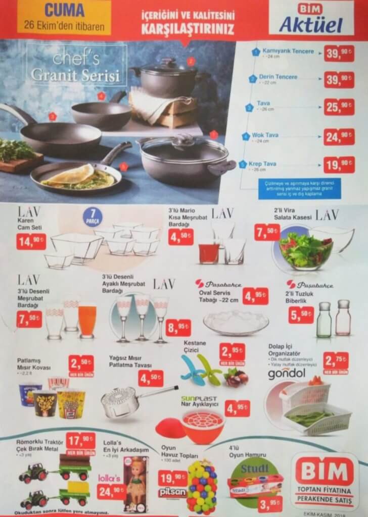 BİM 26-31 Ekim aktüel ürünlerde bu hafta ne var? BİM'de bu hafta neler var?