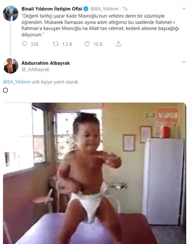 Yıldırım'ın Mısıroğlu paylaşımına,Gs Başkanı Albayrak'tan garip yanıt