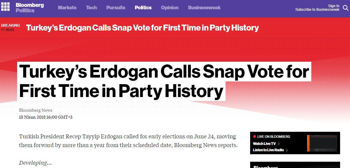 Erken Seçim Kararı Yabancı Basında Nasıl Yer Aldı?