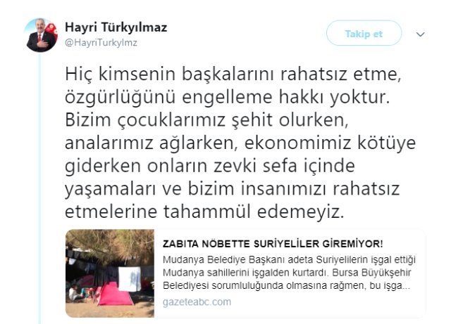 Mudanya Belediyesine bağlı zabıta ekipleri Suriyelilerin sahile girmesini yasakladı!