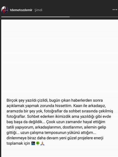 Demet Özdemir'den Kaan Yıldırım hakkında açıklama