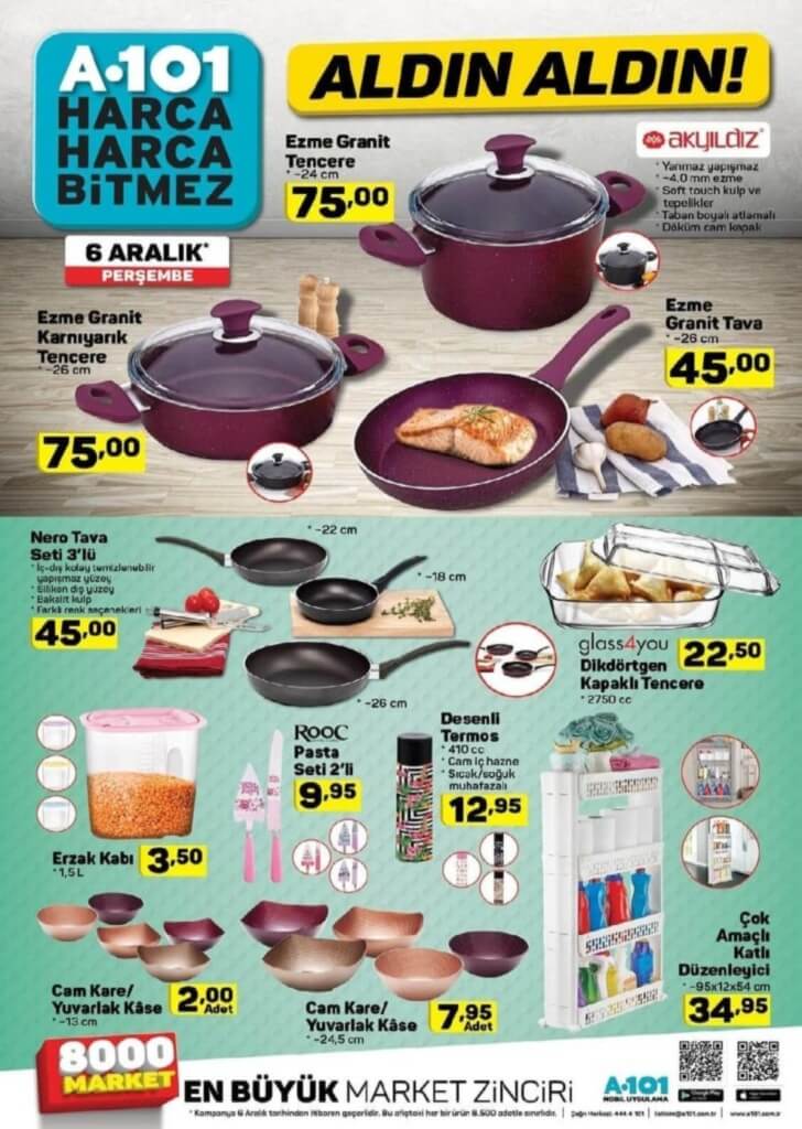 A101 6 Aralık 2018 aktüel indirim listesi- A101'e bu hafta indirimli neler gelecek?