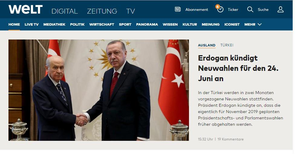 Erken Seçim Kararı Yabancı Basında Nasıl Yer Aldı?