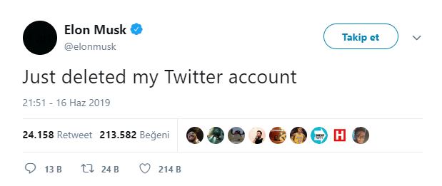 ust deleted my Twitter account