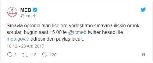 Liseye Giriş Sınavında Örnek Sorular Bugün Paylaşılacak