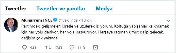 İnce'den Kılıçdaroğlu'na: Koltuğa yapışmış kalkmamak için elinden geleni yapıyor