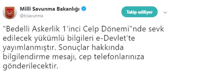 Bedelli askerlerin celp dönemi sevk bilgileri açıklandı