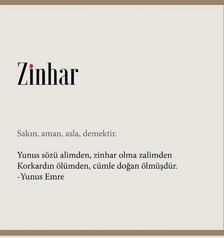Zinhar ne demek? Kelime anlamı nedir? Zinhar kelimesinin kökeni nedir?