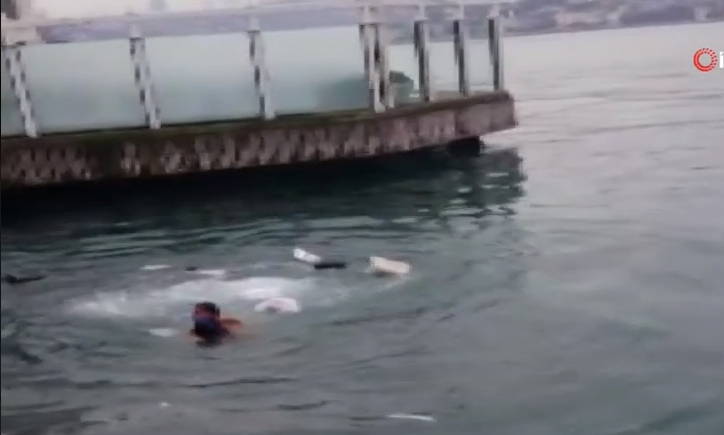 Beykoz'da otomobil denize uçtu!