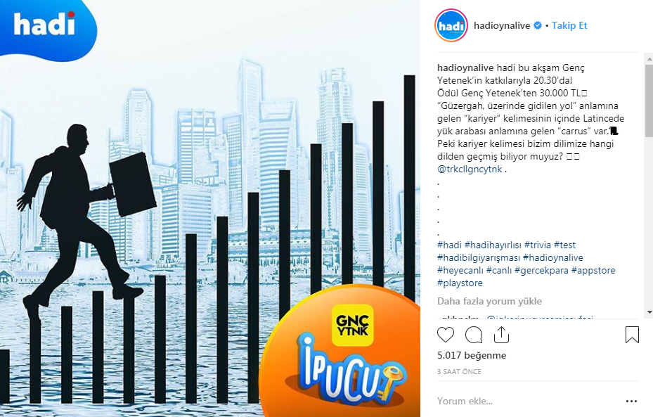 6 Ocak HADİ ipucu "Kariyer kelimesi dilimize hangi dilden geçmiştir?"