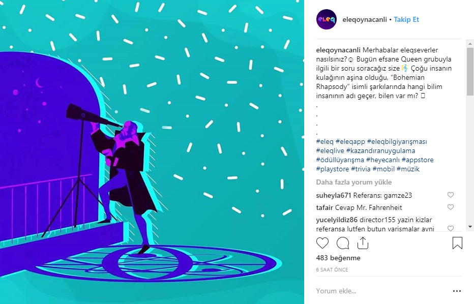 7 Şubat Eleq ipucu cevabı "Bohemian Rhapsody'de hangi bilim insanının adı geçer?"
