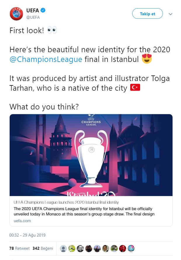 İstanbul’daki Şampiyonlar Ligi finalinin logosu belli oldu
