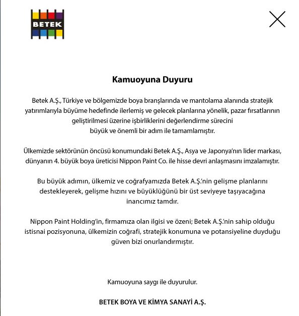 Filli Boya Japonlara satıldı