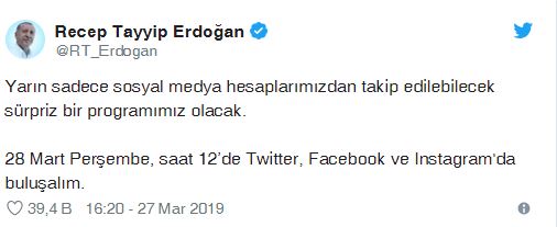 Erdoğan'ın sürprizi nedir? Cumhurbaşkanı Recep Tayyip Erdoğan sürprizi açıkladı mı?