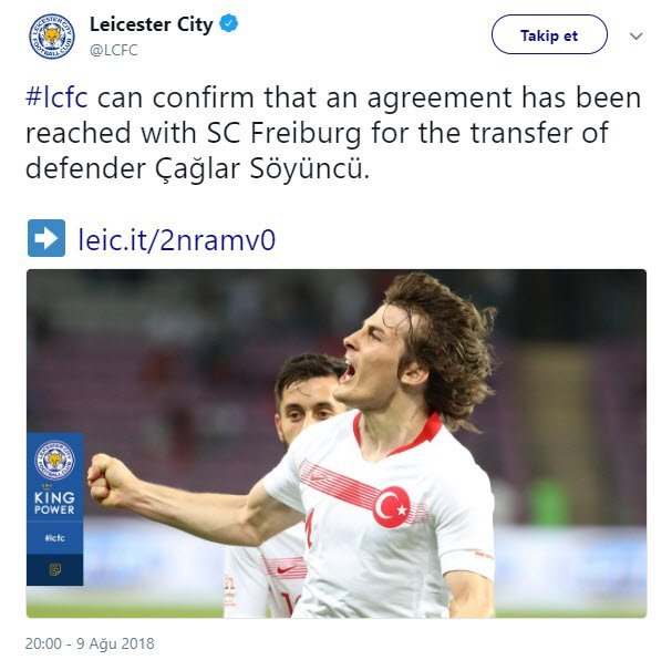 Çağlar Söyüncü resmen Leicester City'de