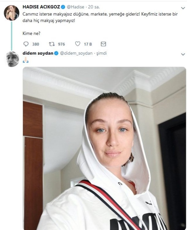 Hadise çağrıda bulundu,Ünlü isimler makyajsız hallerini paylaşarak destek oldu