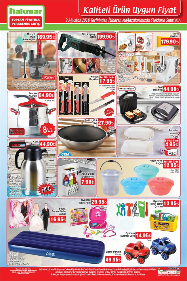 Hakmar 9 Ağustos aktüel ürünler listesi - Hakmar'da bu hafta neler var?