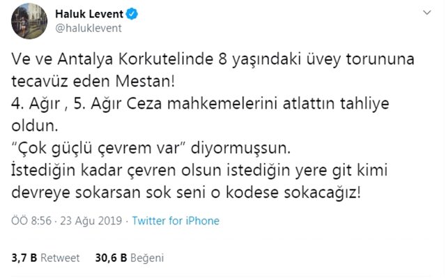 Haluk Levent, çocuk istismarı yapan kişinin serbest kalmasına öfke kustu