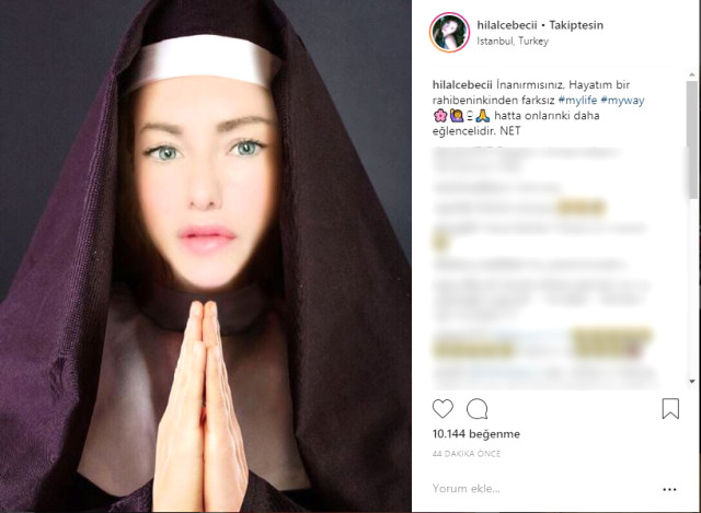Hilal Cebeci kimdir? Cebeci'nin sosyal medyada paylaştığı ' Rahibe' hali gündem oldu