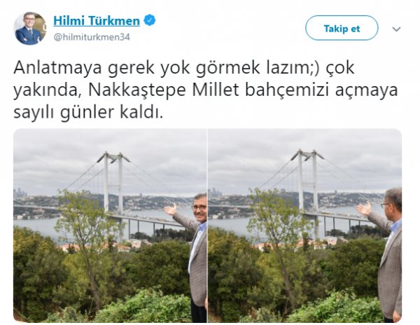 Erdoğan'ın işaret ettiği Millet Bahçesi Nakkaştepe'de açıldı