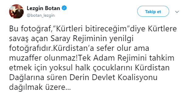 HDP'li Lezgin Botan'dan çirkin paylaşım!