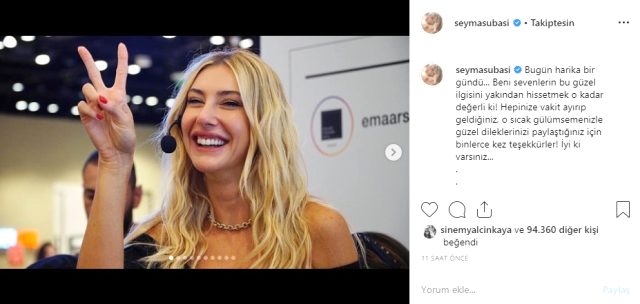 İmza günü düzenleyen Şeyma Subaşı duygularını sosyal medyada dile getirdi