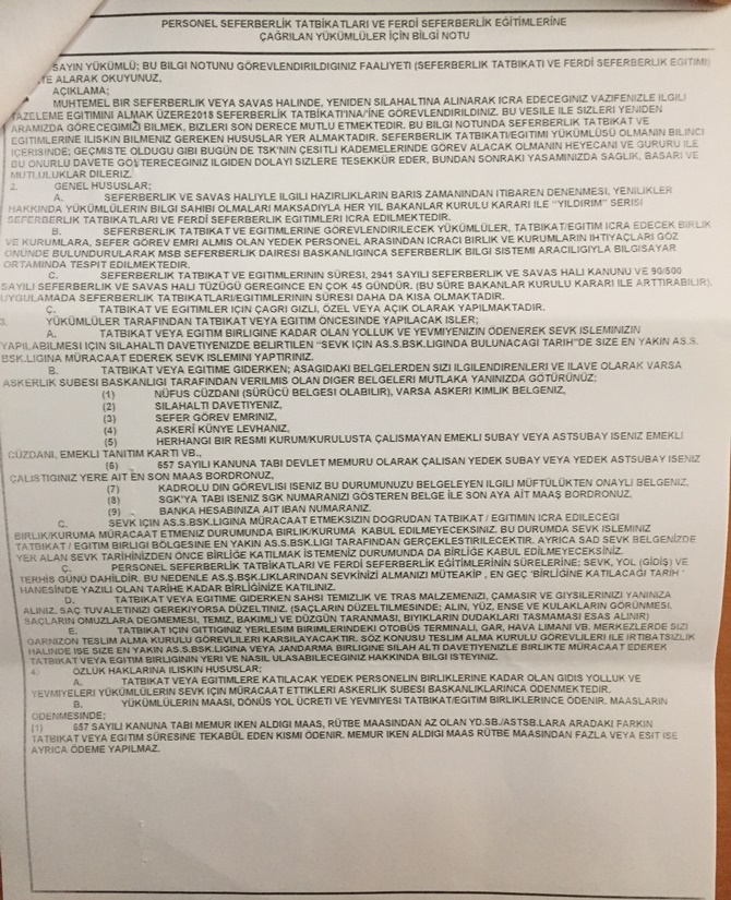 Seferberlik tatbikatı mı çıkıyor? Seferberlik görev emri olanlar dikkat!