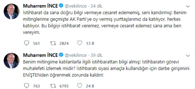 Muharrem İnce'den Recep Tayyip Erdoğan'a cevap!