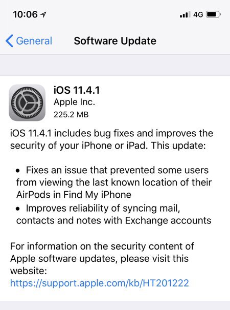 Apple yeni güncellemeyi yayınladı - iOS 11.4.1'deki yenilikler