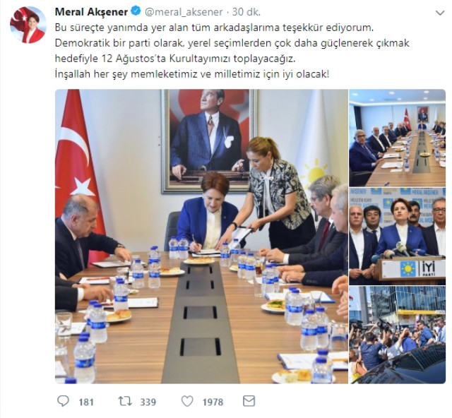 Akşener'den kurultay açıklaması: 12 Ağustos'ta toplanacağız