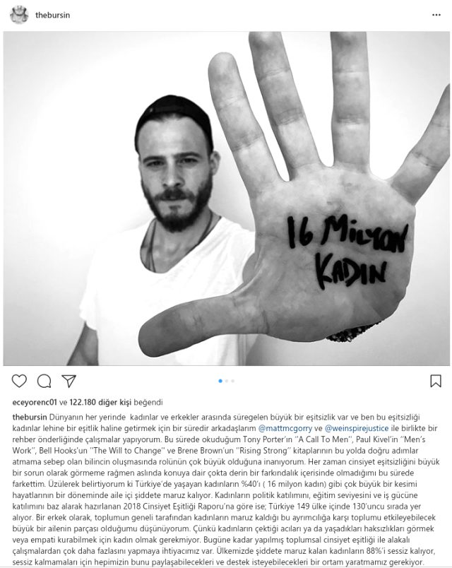 Kerem Bürsin'den 16 milyon kadına destek!