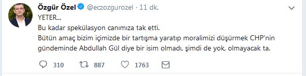 CHP'den Flaş Abdullah Gül Açıklaması: Gündemimizde Olan Bir İsim Değil