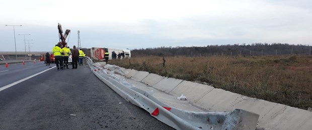 Kuzey Marmara Otoyolu'nda otobüs devrildi: 6 yaralı
