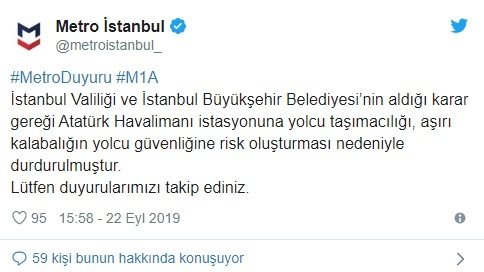 Dikkat! İstanbul Valiliği ve İBB kararı ile seferler durduruldu!