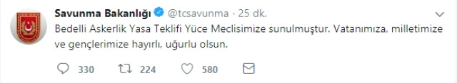Milli Savunma Bakanı Hulusi Akar'dan bedelli askerlik mesajı