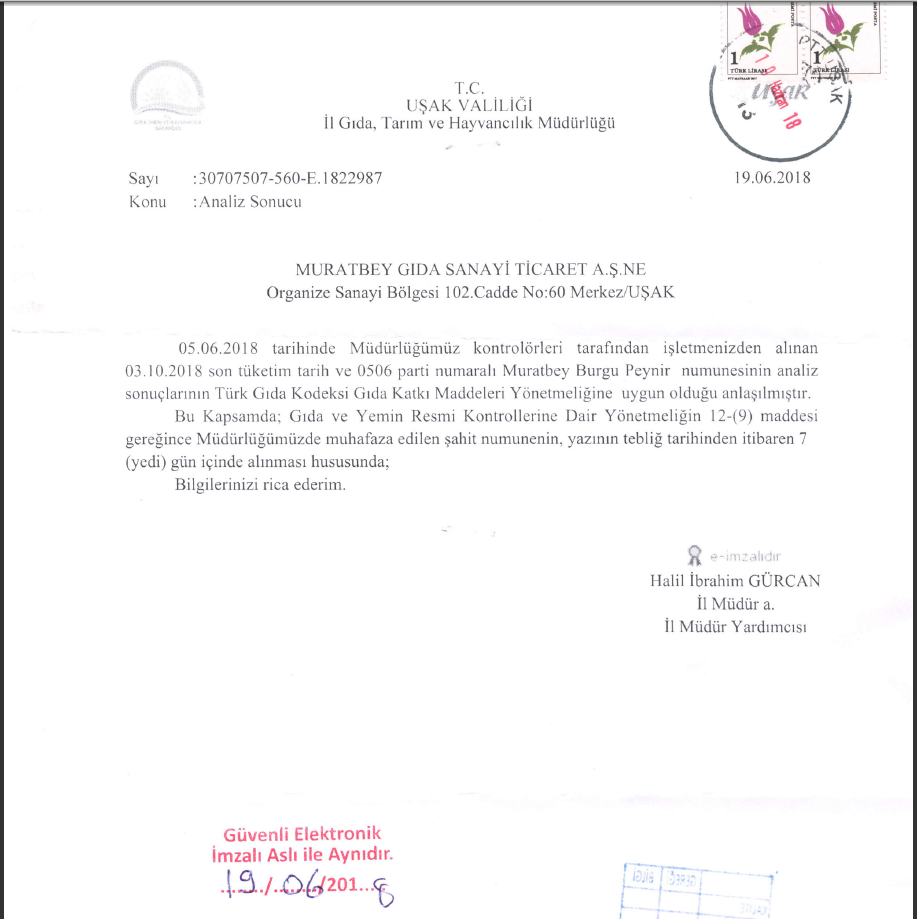 Son dakika: Muratbey Burgu Peynirleri Firmasından "Natamisin" açıklaması