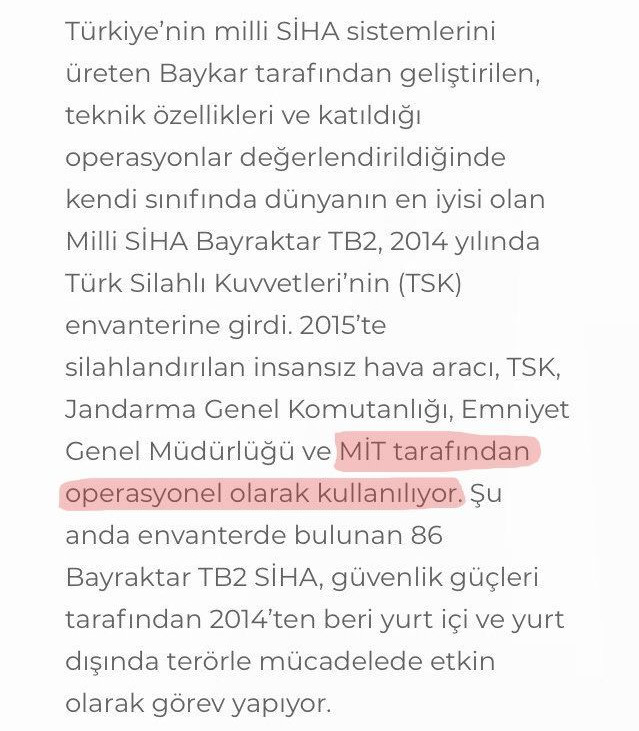 MİT'e yeni silah! Bayraktar TB2 envantere girdi