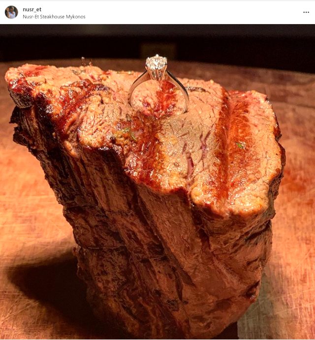 Nusret'ten tek taş yüzüklü paylaşım!