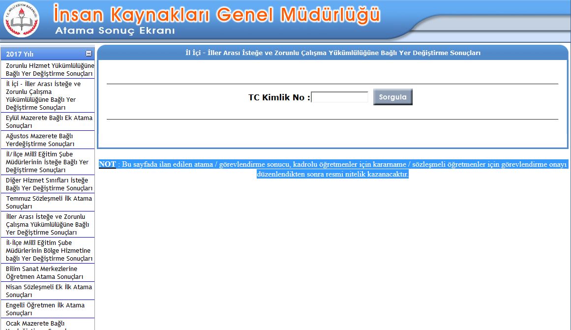 Öğretmenlerin, 2. Nakil Sonuçları